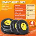 AR-PRO (4 Pack) 10" Pneumatic Tire and Wheel, 4.10/3.50-4, 5/8" Bearings, 4pk