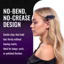 ERGO No-Crease Hair Clips 4 Pcs Heat-Resistant Crimpless Clips for Hair Styling, Sectioning, Makeup | No Bend Clips for Women, Curls, Bangs, Salon Use