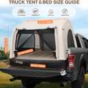Inflatable Truck Bed Tent & Air Mattress, Truck Air Mattress for 5.5-6.5FT, 12'' Height 2-3 Person Fast Setup Ground & Pickup Tent Mattress with Rechargeable Pump for Camping Travel, 600lbs Max, Twin