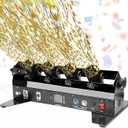 Confetti Machine, Professional Electric Confetti Launcher, DMX/Remote Control Digital Confetti Cannon, Confetti Shooter for DJ Party Nightclub Wedding Stage Concert Event Show Christmas(4shot)