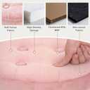 xuperbonus Small Ottoman with Storage,Folding Round Ottoman with Gold Trim,Velvet Storage Stool,Foot Stool with Soft Padded,Foot Rest for Living Room13x13x12.4(Pink,1pcs)