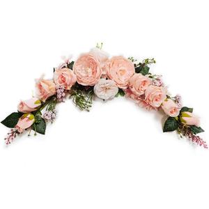 Arch Flowers, OrgMemory Artificial Floral Swags, 23", Decorative Swag, Artificial Flower Swag for Door Wedding Party Wall Home Decor (Peach)