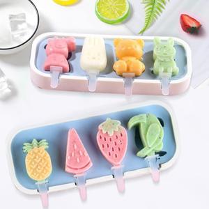 Generic Popsicles Molds, Mini Popsicle Molds for Kids Baby Cute Shapes Silicone Popsicle Molds BPA Free Reusable Ice Cream Mold Popsicle Maker Homemade DIY Set, Pack of 2