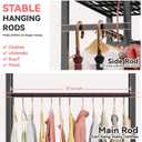 Clothing Rack for Hanging Clothes with 3 Shelves for Luggage Box Storage, Freestanding Mini Garment Rack 30" x 12" x 62",Black