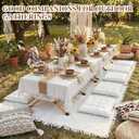 Novabright 20 Pcs Picnic Kit Folding Picnic Table 59'' x 20.5'' Large Outdoor Boho Blanket 91'' x 71'' Beige Table Runner 6 Floor Pillows Cushions Woven Cotton Oversize Washable for Camp Wedding