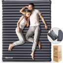 Hikenture Camping Mattress 2 Person Double Sleeping Pad for Camping, 4" Extra-Thick Inflatable & Ultralight Sleeping Air Mat for Backpacking, Hiking (Grey Pumpsack, Semi Double(79 * 47.5 in))