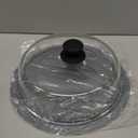 2 in 1, Glass Microwave Splatter Cover for Food & Microwave Place Mat, Plate Splatter Guard Lid with Easy Grip Silicone Handle Knob, Borosilicate Glass with Vent Hole, Food Grade, No Plastic, 10in