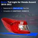 Taillight Assembly for Honda Accord Sedan 2018-2022 - Brake Tail Light Replaces for 33550TVAA01 and HO2804118 - Outer Tail Lamp for Driver Left Side LH