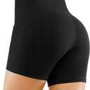 THE GYM PEOPLE High Waist Yoga Shorts for Women's Tummy Control Fitness Athletic Workout Running Shorts with Deep Pockets, Large