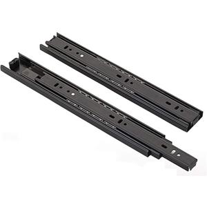 Drawer Slides, 10 Inch Full Extension 3 Section Ball Bearing Side Mounted Drawer Slider for Cabinet Kitchen Furniture ，2 Pack Black