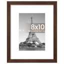 Upsimples 8x10 Picture Frame, Display Pictures 5x7 with Mat or 8 x 10 Without, Wall Hanging Photo Frames, Brown, 2 Pack, 5 x 7