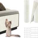 2Pack Total 78.7"x15.8" Cat Scratch Mat for Cat Couch Furniture and Wall Protector | Trimmable Self-Adhesive Carpet Climb Cat Scratcher for Covering Cat Tower and Replacement Pads (OffWhite)