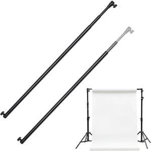 Zonon 2 Pack Backdrop Crossbar 10FT, Adjustable Telescopic Backdrop Pole, 3 Section Twist Lock Background Support Crossbar for Light Stand, C Stand and Photography Studio Equipment, Fits 5/8" Stud