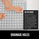 GORILLA GRIP Patented Square Shower Stall Mat, Small Bathtub Floor Mats for Stand Up Showers with Suction Cups and Drainage Holes, Machine Washable, Soft on Feet, Bathroom Accessories 21x21 Inch, Gray