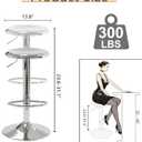CAROLMADE Bar Stools Set of 2, Adjustable Metal Bar stools Swivel Counter Height Stool Backless Barstools for Kitchen Island Pub, Chrome, 31.1"H x 13.8"W x 13.8"L