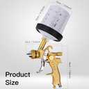 HVLP Spray Gun with 10Pcs 600ML Disposable Paint Cups, 4 Nozzles,1.4/1.7/2.0/2.5mm, Automotive Gravity Feed Paint Spray Gun Kit with Air Compressor Regulator for Auto (Gold)