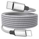 DteeDck 15 Ft USB C Cable Extra Long, 60W Fast Charging USBC to USB-C Cord, 480Mbps Data Transfer Type C Male to Male for Security Camera, Dash Cam, iPhone 17/16/15, Android Phone, iPad, Tablet