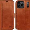 OCASE Compatible with iPhone 17 Pro Wallet Case, PU Leather Flip Folio Case with Card Holders RFID Blocking Kickstand [Shockproof TPU Inner Shell] Phone Cover 6.3 Inch 2025, Retro Brown
