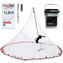 BasicGear® Cast Net, Lead, 12ft Radius, 3/16 in Mesh, 1lb, for Bait Fish