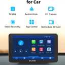 7 Inch Wireless CarPlay Screen for Car, Portable Car Stereo Touch Screen for Apple CarPlay & Android Auto with Backup Camera, Voice Control, BT Music, Navigation, Mirror Link