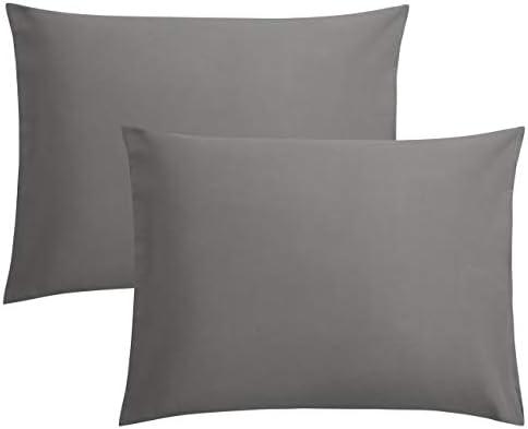 FLXXIE Microfiber Pillow Cases Standard Size, Soft Pillowcases with Envelope Closure, Wrinkle, Stain Resistant Pillow Covers, 20x26, Dark Grey