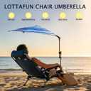 LOTTAFUN Chair Umbrella with Clamp Adjustable Umbrella UPF 50+ with Universal Clamp for Beach Chair, Golf Cart, Wheelchair, Stroller, Bleacher, Patio