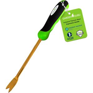 Garden Guru Titanium Dandelion Weeder Tool - Rust Resistant - Ergonomic Handle - Weed Puller for Planting, Weeding, Flower and Vegetable Care in Lawn Garden Yard (1 Pack)