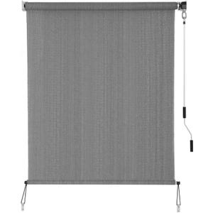 SEEYE Outdoor Sunshade Roller Shades 72" W x 72" H, Cordless Roll Up Shade Blinds Privacy Screen with 90% UV Protection, Exterior Patio Shade Cloth for Porch Pergola Balcony Windows, Dark Grey