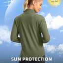 Soothfeel Women's UPF 50+ Lightweight Athletic Jackets Sun Protection Zip Up Long Sleeve Shirts Hiking Workout Outdoor Pocket (Green, S)