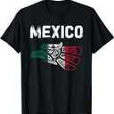 Mexico Vintage Mexican Flag Pride Hecho en Mexico Jersey T-Shirt (Small, Black)