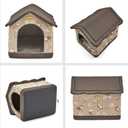 Jiupety Dog House Indoor, 2XL Size Indoor Dog House for Large Dog, Warm Cave Sleeping Nest Bed for Cats and Dogs, Brown