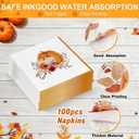 200Pcs Thanksgiving Paper Plates and Napkins, Fall Disposable Dinnerware Set with Pumpkins Maple Leaves Paper Plates Napkins for Thanksgiving Fall Party Supplies