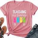 Easter Shirts for Women-Cute Easter Bunny Tee Tops Oh for Peeps Sake Shirt Rabbit Printing Short Sleeves, Size Medium