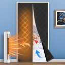 LIAMST Magnetic Thermal Insulated Door Curtain, Fits Door Size 36" x 82", Center Opening, Durable Oxford Cloth & Thicken Polyester Fiber, Weighted Bottom, BBB01 (Black)