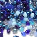  6 * 8MM Teardrop Crystal Glass Beads for Jewelry Making, Blue Series Faceted Vertical Hole Teardrop Glass Spacer Beads Bulk for Bracelet Necklace Earring Wind Chime DIY Crafts Projects