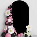 Asee'm 7.2FT Wedding Arch Cover Black Fitted Spandex Cover 2-Sided Round Top Chiara Backdrop Stand Covers for Party Ceremony Birthday Banquet Decoration