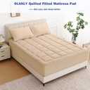OLANLY Twin Quilted Fitted Mattress Pad  Soft Pillow Top Mattress Topper, Down Alternative Fill, Cooling Comfort Breathable Mattress Cover, Machine Washable Deep Pocket Mattress Protector, Beige
