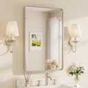 TETOTE Brushed Nickel Bathroom Mirror 24 x 36 Inch for Vanity Metal Framed Mirror Modern Farmhouse for Living Room Entryway(Horizontal/Vertical)