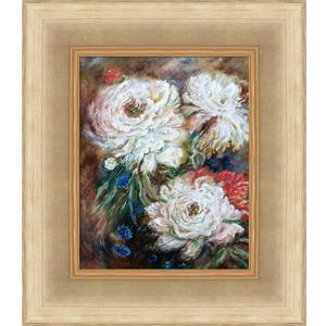 Flowers with Andover Champagne Frame, 13.38" x 15.38"