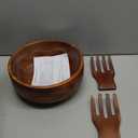 AIDEA Acacia Wood Salad Bowl Set with 2 Wooden Hands, Large Salad Bowl with Serving Utensils, Big Mixing Bowl for Fruits, Salad, Cereal, Corn flake, Pasta 11" Diameter x 4.5" Height