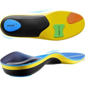 Professional Heavy Duty Support Pain Relief Orthotics - Over 230+ lbs Plantar Fasciitis Medium Arch Support Insoles for Women and Men, Flat Feet Orthotic Insert, Work Boot Shoe Insole (MEN 7-8 | WOMEN 9-10--(270mm), Blue)