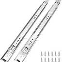 6 Pairs of 18" Hardware 3-Section Full Extension Ball Bearing Side Mount Drawer Slides,100 LB Capacity Drawer Slide (18", Zinc Plated)