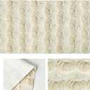 Fall Table Runner, Off White Pumpkins 3D Faux Fur Table Runners, Soft Thanksgiving Halloween Table Decor for Indoor Outdoor, Autumn Home Party Decor, 13*37 Inch