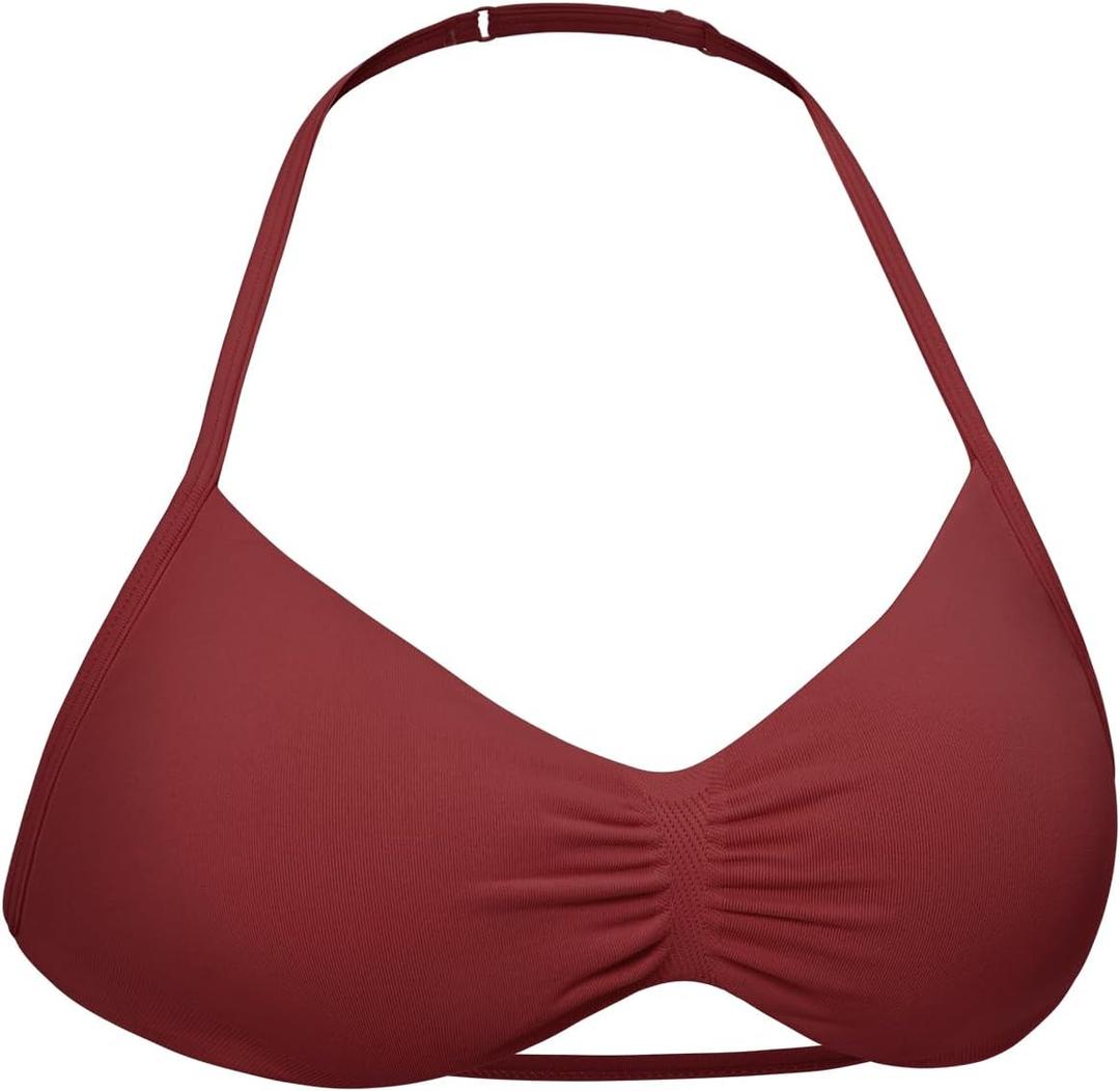 VOYJOY Impact Strappy Sports Bra Adjustable Padded Workout Gym Yoga Bra Crop Top for Women (X-Small, Scarlett Red)
