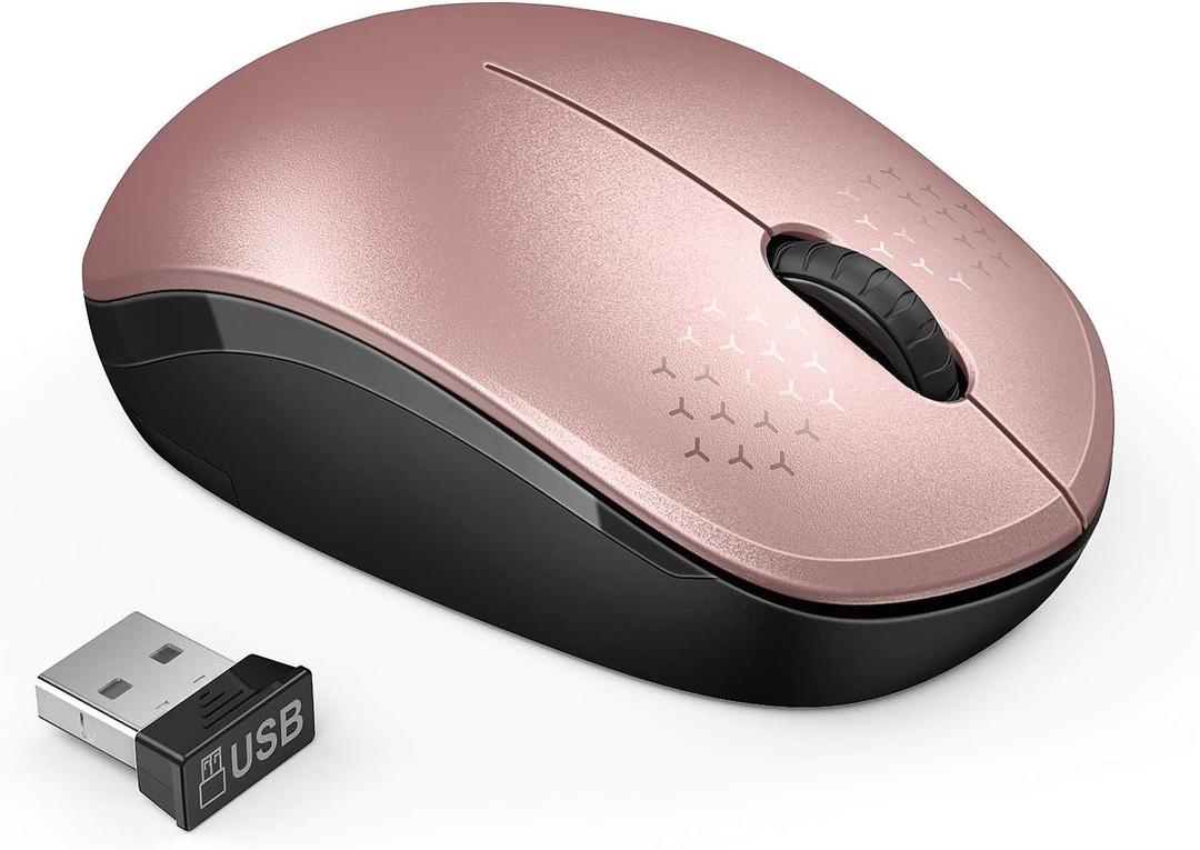 seenda Wireless Mouse, 2.4G Noiseless Mouse with USB Receiver Portable Computer Mice for PC, Tablet, Laptop, Notebook - Rose Gold&Black seenda Wireless Mouse, 2.4G Noiseless Mouse with USB Receiver Portable Computer Mice for PC, Tablet, Laptop, Notebook - Rose Gold&Black