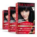 Revlon ColorSilk with Bond Repair Complex, Black Permanent Hair Color, 100% Gray Coverage, Ammonia Free Hair Dye, Vegan Keratin, 10 Black (Pack of 3)