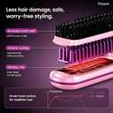 for Short Hair, Flown Cordless Hair Straightener Brush, 3 Temperature Settings, with MCH Heating & LED Display
