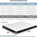 Odorless Foldable Mattress Queen Size 80" x 60" x 6", 6 Inch Folding Foam Mattress with Storage Bag, Fiberglass Free Trifold Memory Foam Mattress for RV, Guest Bed