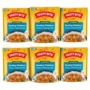 Tasty Bite Indian Bombay Potatoes, Microwaveable Ready to Eat Entrée, 10 Ounce (Pack of 6), BBD 02/28/2027