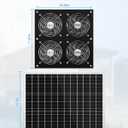 Solar Exhaust Fan for Chicken Coop with 25W Solar Panel & 4-Pack High-Speed Brushless DC Fans, Solar Powerd Shed Ventilation Fan for Chicken Coops, Greenhouses, Sheds, Pet Houses